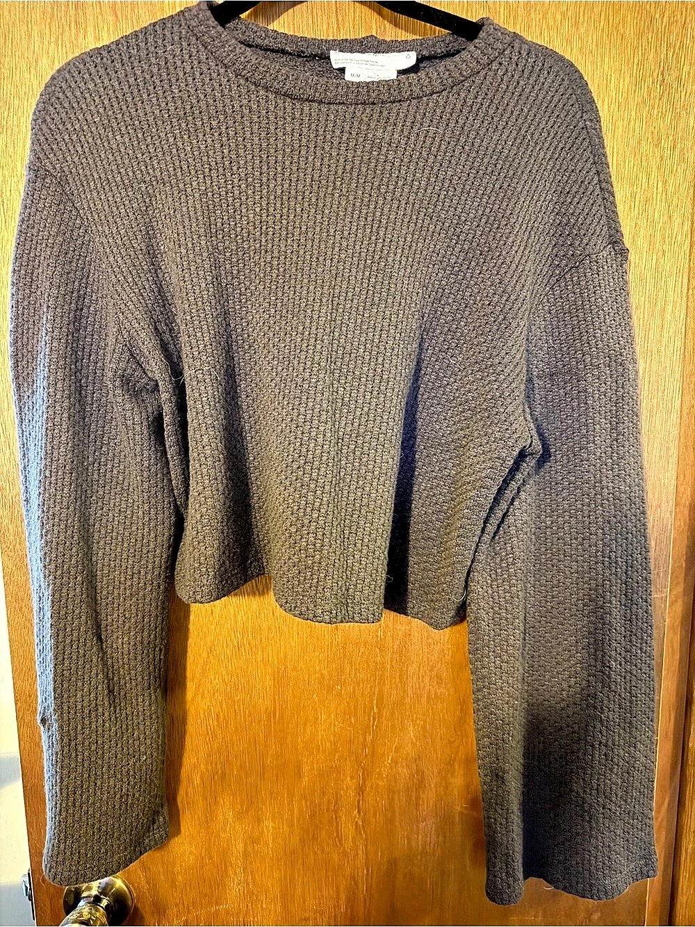 Urban Renewal Made In USA Vintage Fabrics Cropped Thermal Sweater Textured BNWT